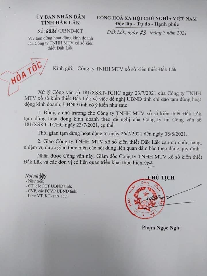 Công ty XSDLK thông báo ngừng quay số 14 ngày Công ty XSDLK thông báo ngừng quay số 14 ngày