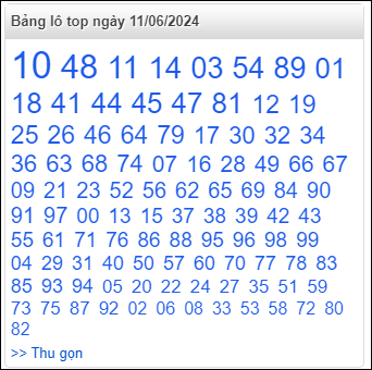 Bảng lô top - số nóng miền Bắc 11/6/2024