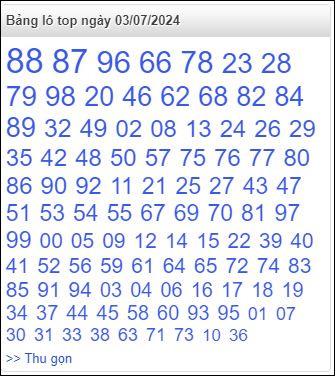 Bảng lô top - số nóng miền Bắc 3/7/2024