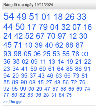 Bảng lô top - số nóng miền Bắc 19/11/2024